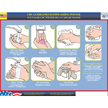 CDC Guidelines Bilingual Handwashing Poster