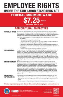 Agriculture Under the Fair Labor Standards Act Poster