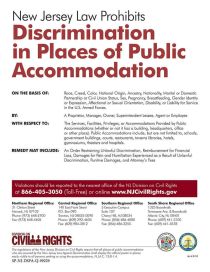 New Jersey Prohibits Discrimination in Places of Public Accommodation Poster